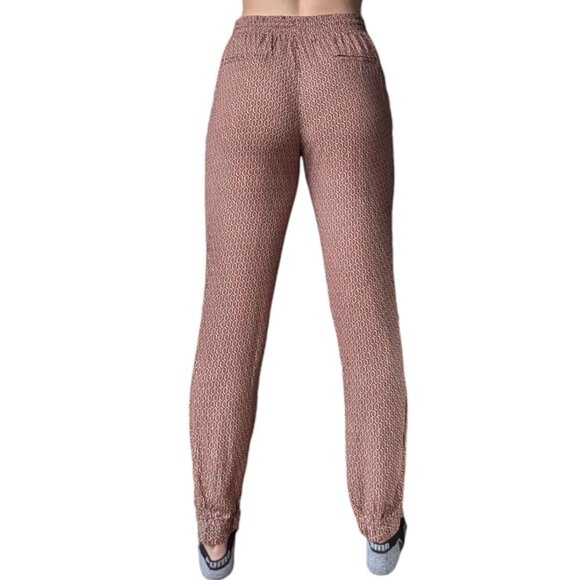 Yessica Rust Patterned Cuffed Flowy Pants Women Size Small - Picture 3 of 7